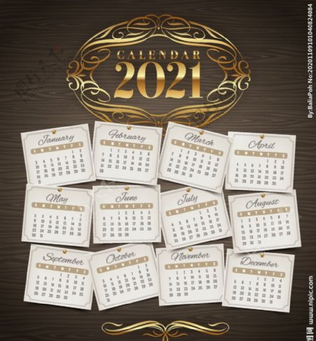 2021年日历矢量素材图片