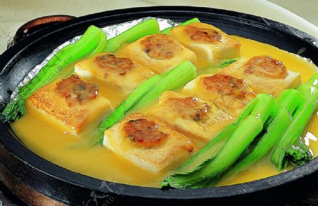 豫菜石烹金汤豆腐图片