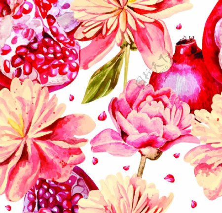 热带花数码印花手绘花热带图片