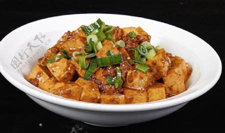 淮扬菜青蒜肉末烧豆腐图片