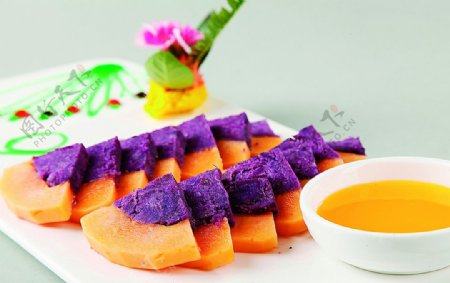 浙菜紫薯酿木瓜图片