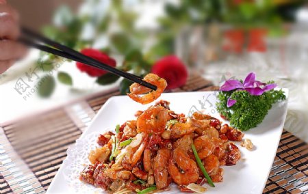 粤菜避风塘炒海虾图片
