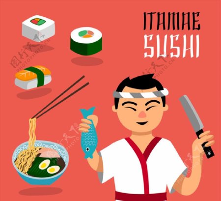 日本厨师和料理图片