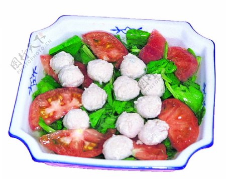 鲜菇番茄丸子汤图片