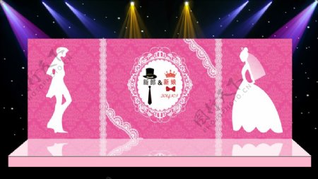 粉色主体婚礼现场布置设计源文件图片