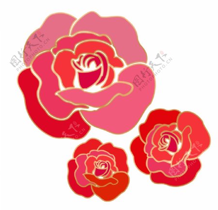 玫瑰花元素图片