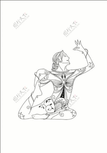 瑜伽黑色瑜伽海报瑜伽单页图片