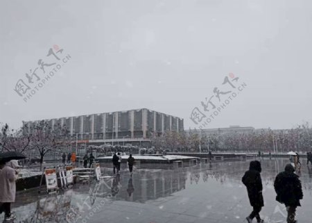 陕铁院初雪图片