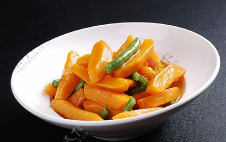 鄂菜农家南瓜焖豆角图片