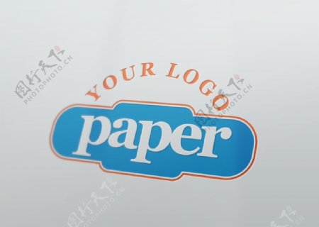 纸质纹理LOGO样机图片