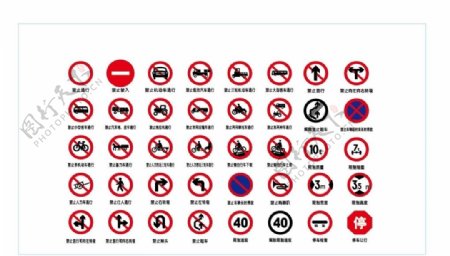 交通禁止标牌图片