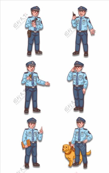 卡通警察素材图片