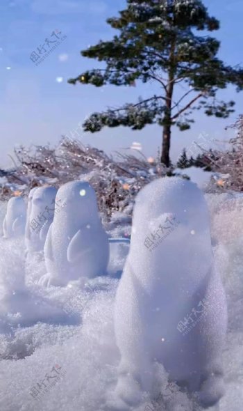 企鹅雪人图片