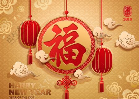 新年福中国结矢量图片