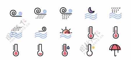 线性简约天气icon图标图片