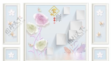花卉背景墙图片