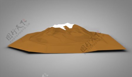 C4D模型火山雪山图片