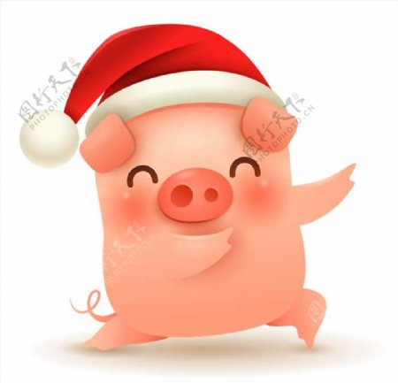 圣诞节小猪图片